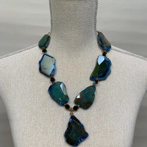 Hand Crafted Blue/Green Quartz Necklace